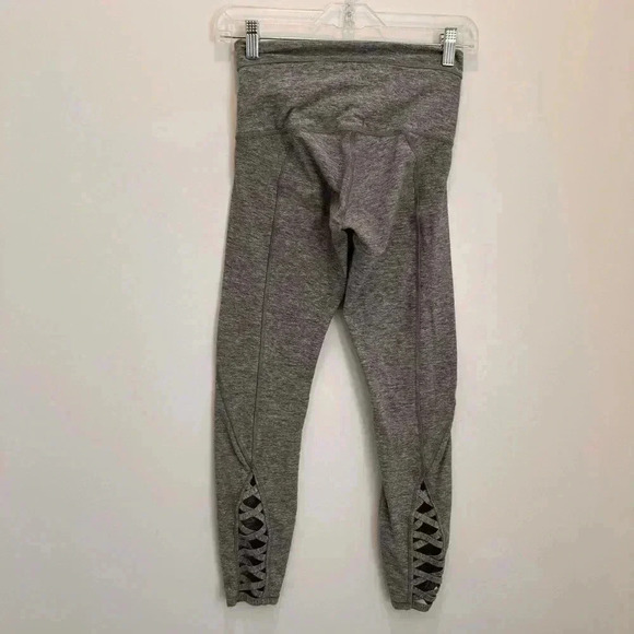 Lululemon Pure Practice Pants Leggings High Rise Lattice Tights Heathered Grey 6 - Picture 3 of 13